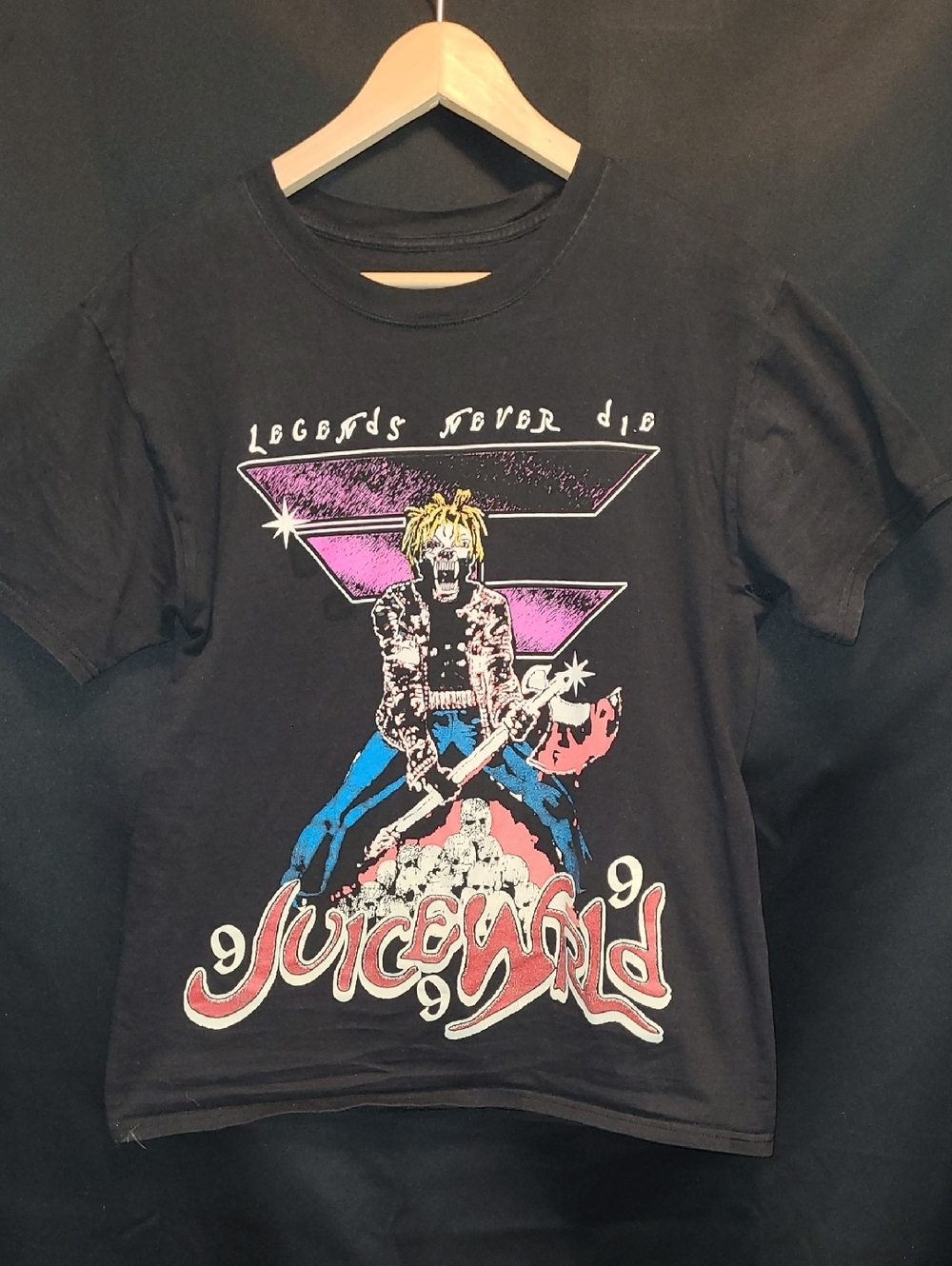 Juice WRLD Sick Black Graphic Tee - Legends Never Die Size Med